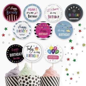 ⭐️5 for 20⭐️ 50 HAPPY BIRTHDAY STICKERS 10 Designs
